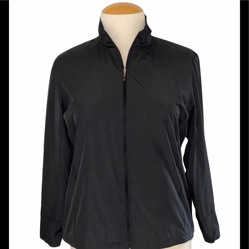Callaway XL Black Wind Resistant Cinched Back Golf Activewear Jacket NWT